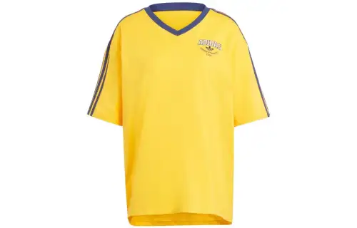 Adidas Originals T Shirts Women's Yellow V Neck Moderate Other