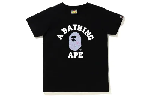 Bape Sta Pattern College Tee Black/Pink