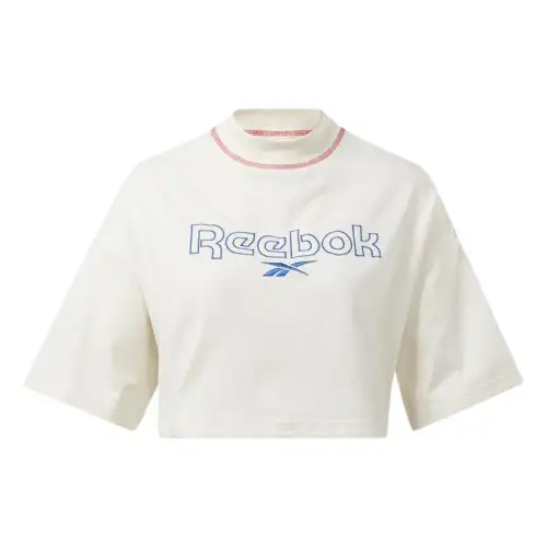 Reebok T Shirts Women's Ecru Crew Neck Moderate