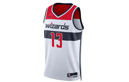 Nike NBA Washington Wizards No. 13 Jordan Poole letter number printed basketball vest, same style for men and women, white and red