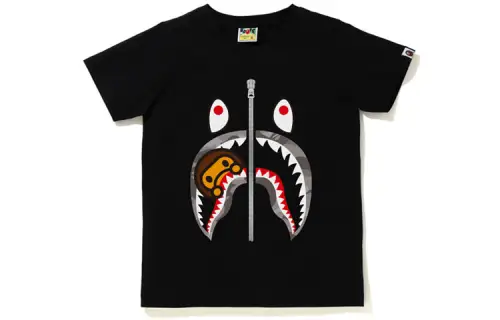 A BATHING APE Shark Series T Shirts Women's Crew Neck Moderate Straight Fit