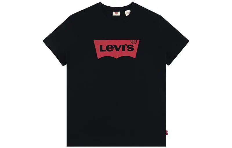 Levi's T-Shirts Women's Black Crew Neck Moderate Straight Fit