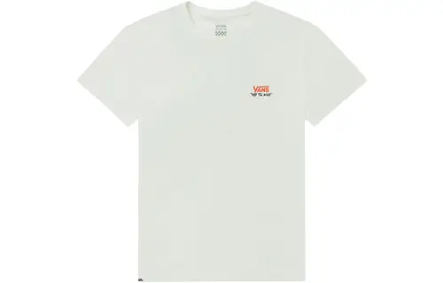 Vans T Shirts Women's White Crew Neck Moderate Straight Fit