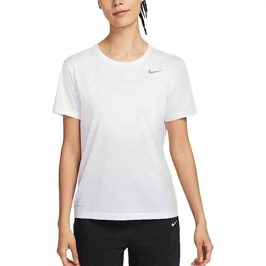 Nike Dri Fit Regular Sleeve T Shirt Women's White
