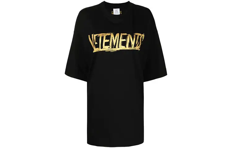 Vetements World Tour T-Shirt 'Black/Gold'