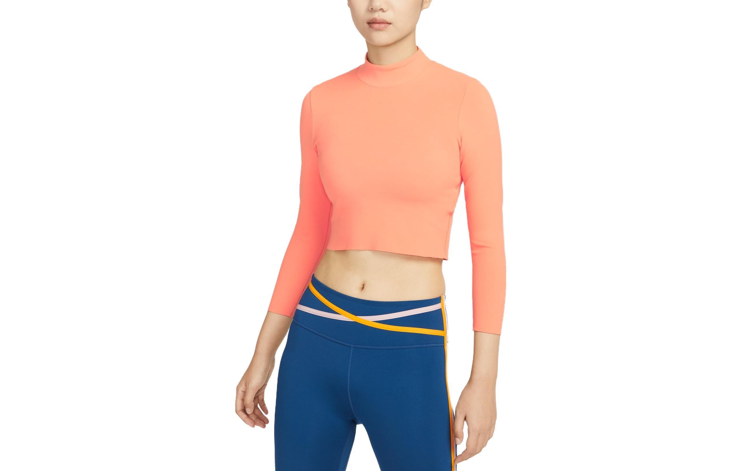 Nike Dri Fit T Shirts Women's Psychedelic Orange/Multicolor Half Turtleneck Moderate Other
