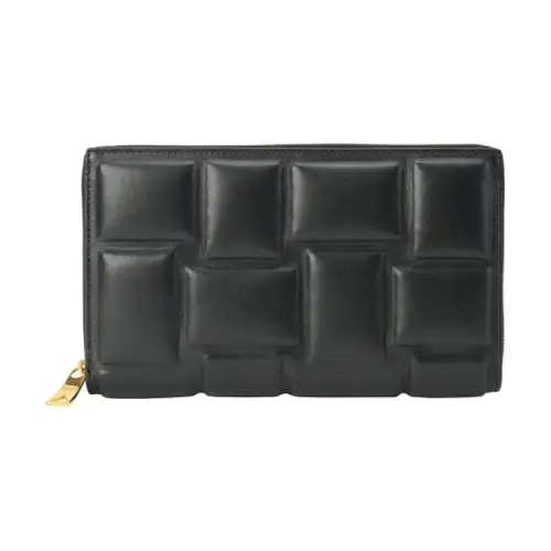 Bottega Veneta Lambskin With Calfskin Wallet Men's Black