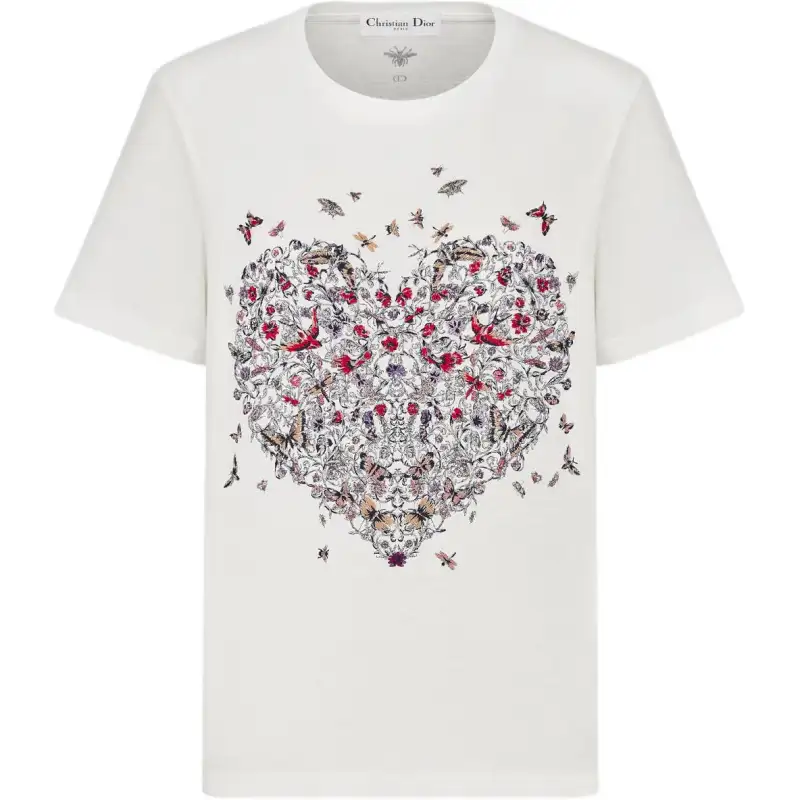 DIOR T Shirts Women's White Crew Neck