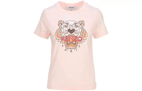 KENZO T Shirts Women's Pink Crew Neck Moderate Straight Fit