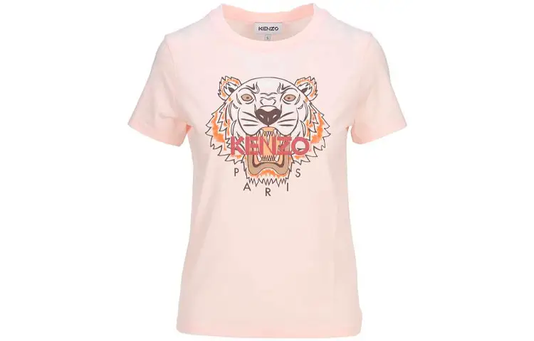 KENZO T Shirts Women's Pink Crew Neck Moderate Straight Fit