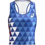 ASICS Tank Tops Women's Blue U Neck Moderate Racerback