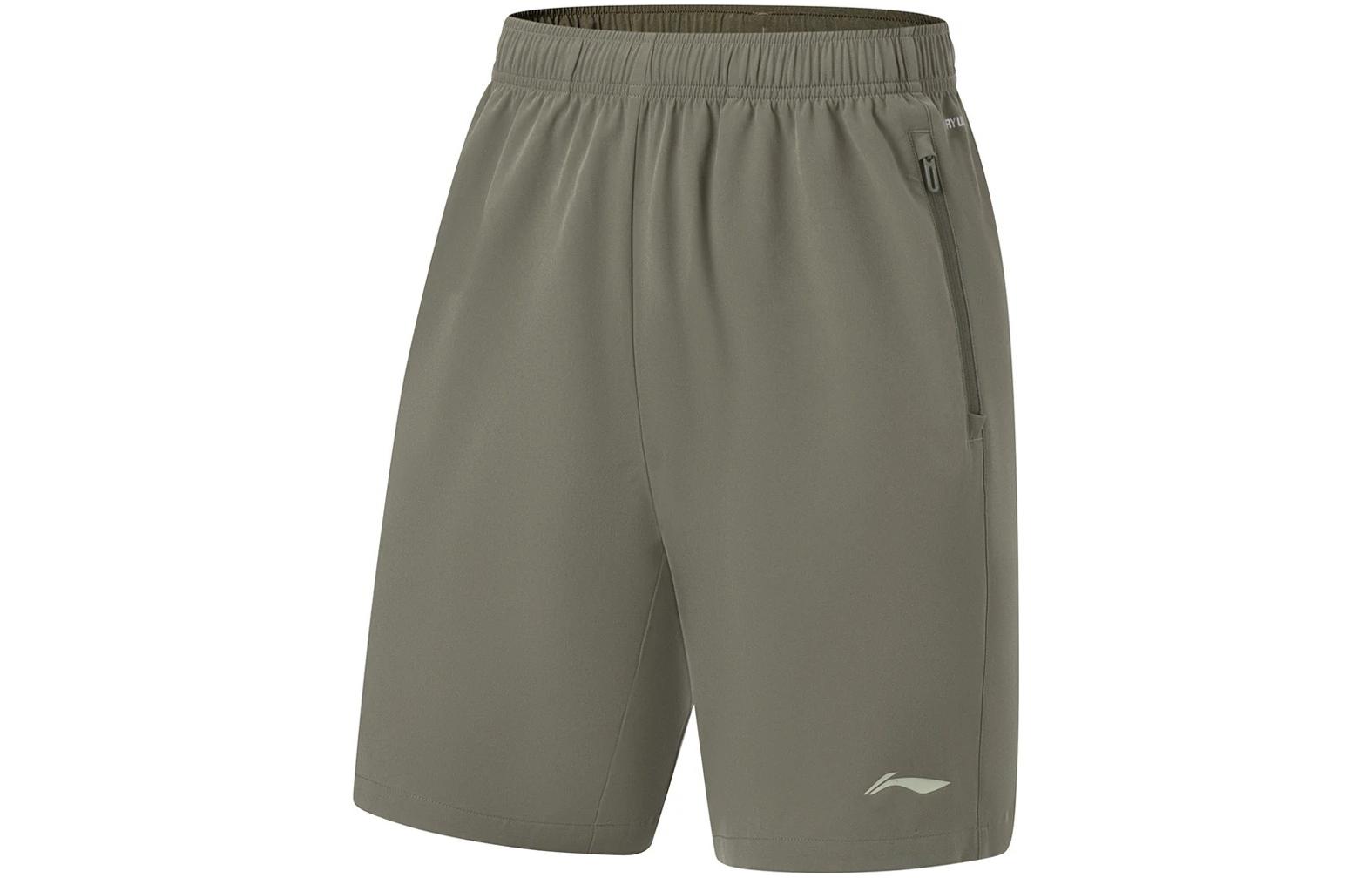 Li Ning Fitness Series Sports Shorts Men’s Army Canvas Green