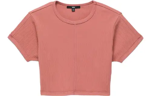 Vans T Shirts Women's Pink Crew Neck Moderate Straight Fit