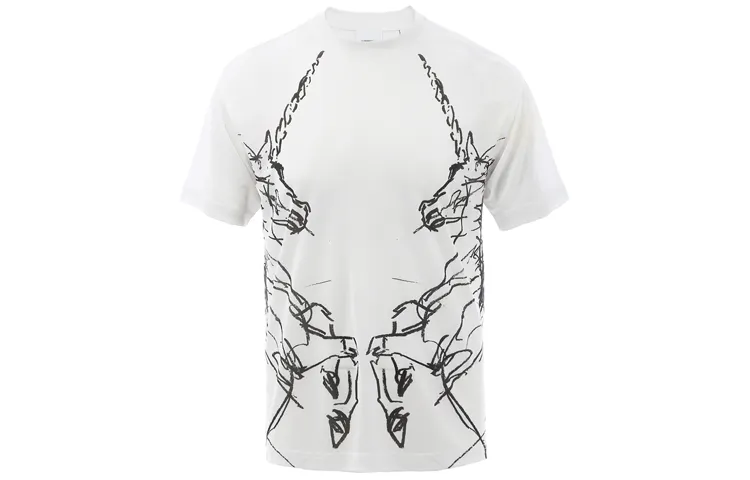 Burberry T Shirts Women's White Crew Neck Moderate Straight Fit