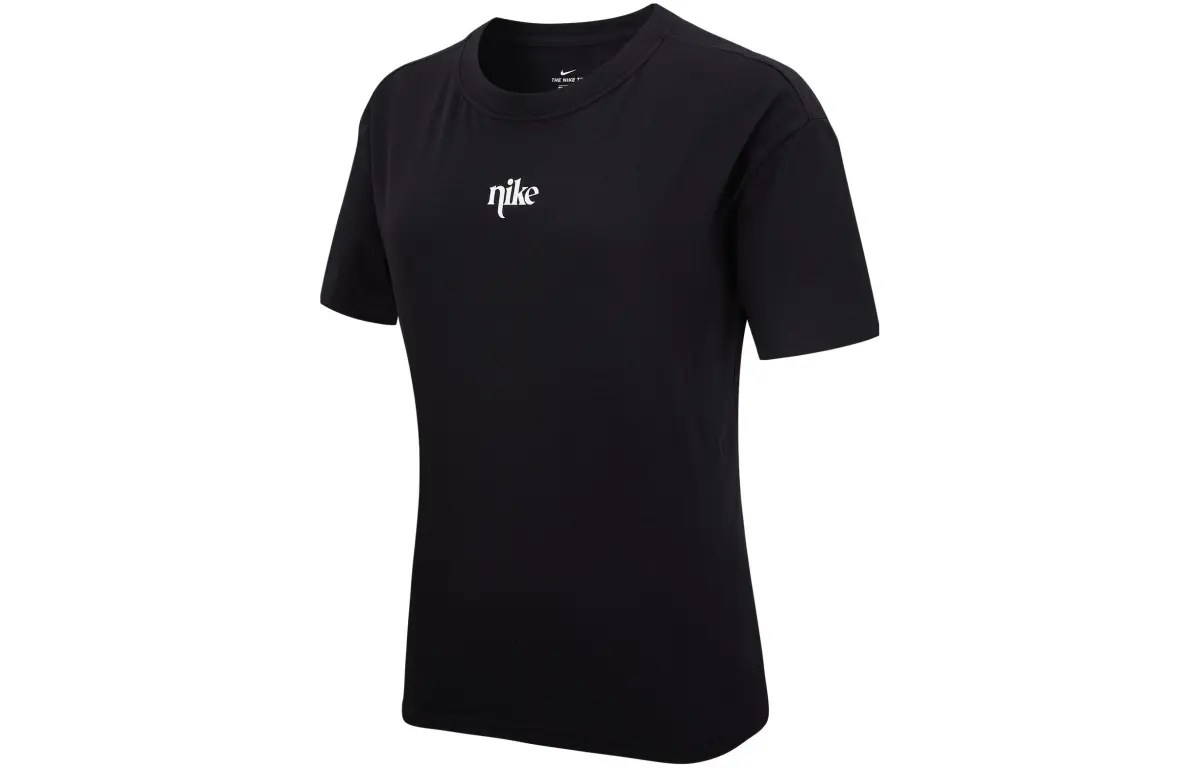 Nike Sportswear T-Shirts Women's Black Crew Neck Moderate Straight Fit
