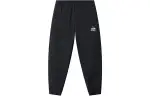 Li Ning Fitness Series Solid Color Logo Label Elastic Cuff Fleece Lined Thermal Sports Pants Men's Black