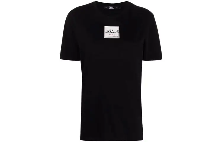 Karl Lagerfeld Logo Patch Crewneck T Shirt