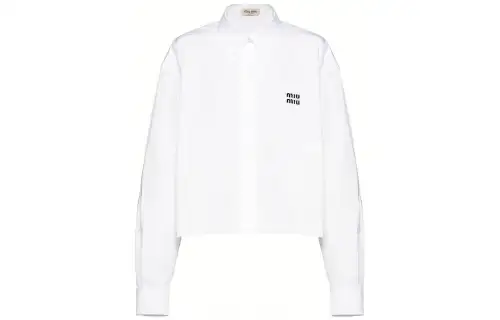 Miu Miu Logo Embroidered Buttoned Shirt
