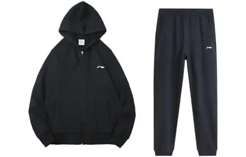 Li Ning Sweatshirt Set Men's Black+Black