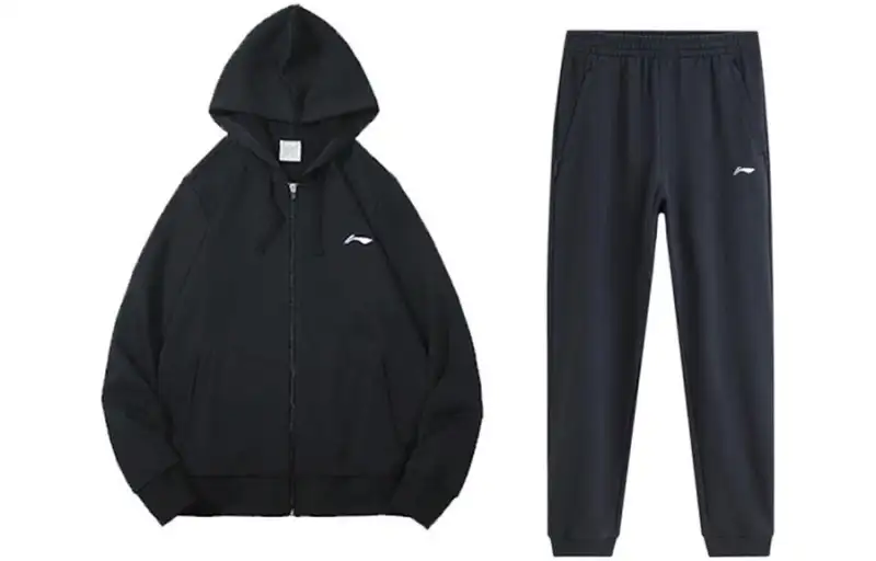 Li Ning Sweatshirt Set Men's Black+Black