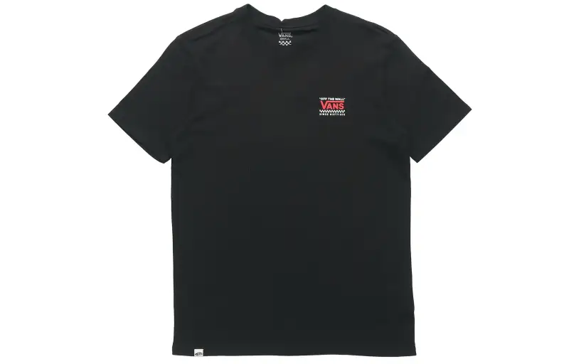 Vans T Shirts Women's Black Crew Neck Moderate Straight Fit