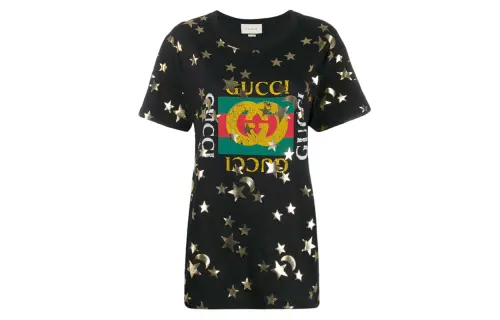 GUCCI Stars Printed T shirt Black