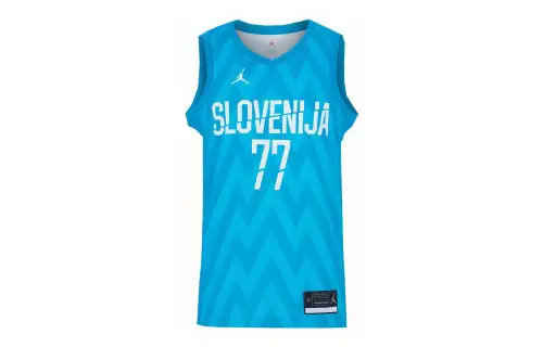 Jordan Slovenia V-neck Letter Fan Edition Sleeveless Basketball Jersey Men's Neptune Blue