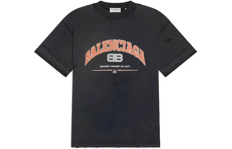 Balenciaga Drop Shoulder Sleeve T Shirt Women's Black
