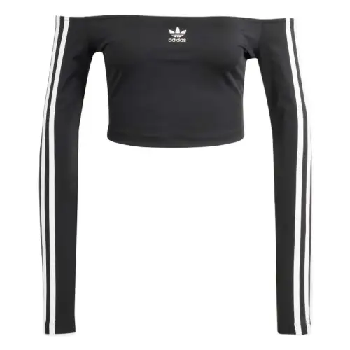 Adidas Women's Adicolor Off Shoulder Long Sleeve Long Sleeve Top Black