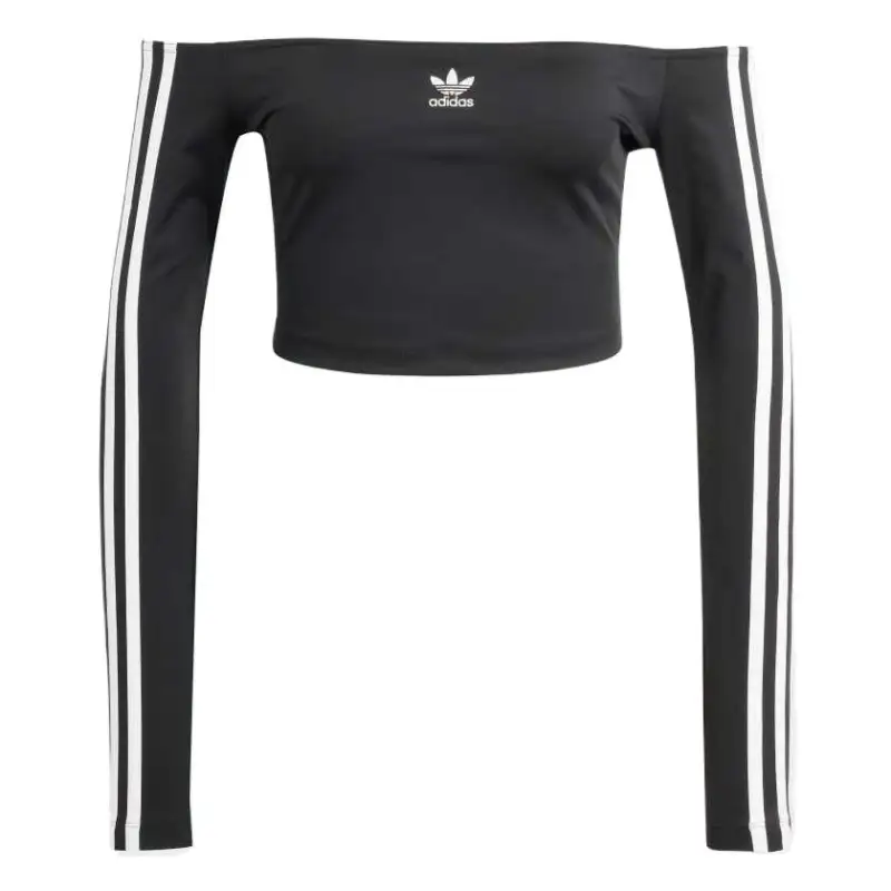 Adidas Women's Adicolor Off Shoulder Long Sleeve Long Sleeve Top Black