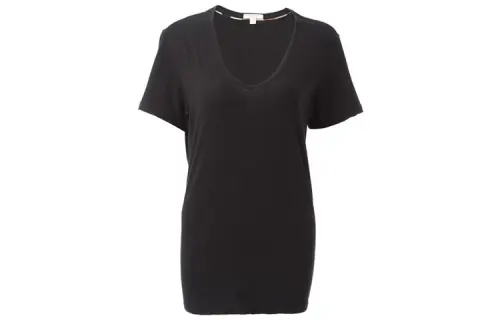 Burberry T Shirts Women's Black V Neck Moderate Other