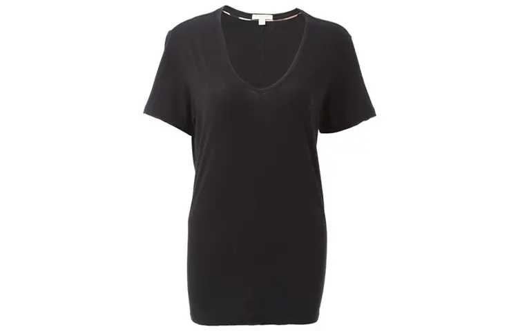 Burberry T Shirts Women's Black V Neck Moderate Other