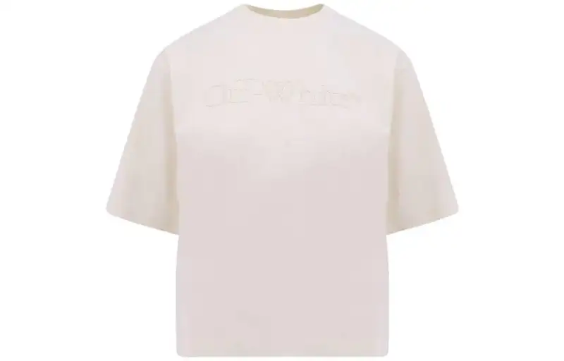 OFF-WHITE logo-embossed cotton T-shirt
