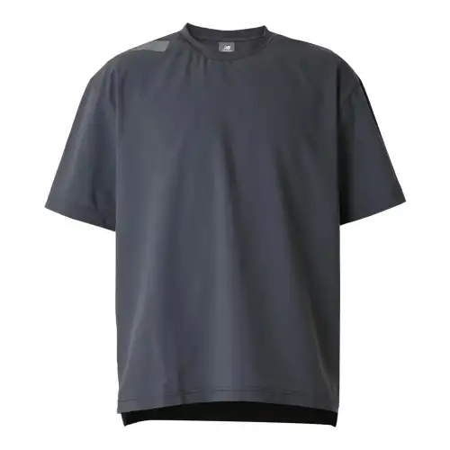New Balance Black Out Collection Premier Edition Woven Short Sleeve Top T Shirt Men's Gray