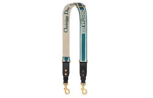 DIOR Embroidery Bag Straps Women's Deep Ocean Blue