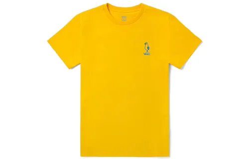 Vans T Shirts Women's Yellow Crew Neck Moderate Mock Two Piece