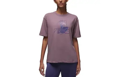 Jordan Drop Shoulder Sleeve T Shirt Women's Sky Purple