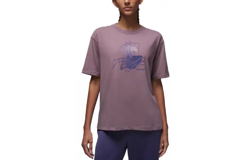 Jordan Drop Shoulder Sleeve T Shirt Women's Sky Purple