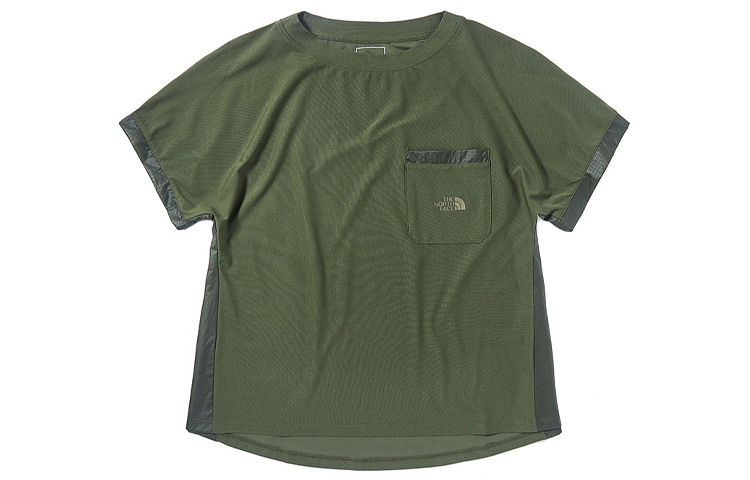Женская футболка The North Face (армейская зеленая)