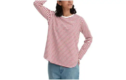 UNIQLO Drop Shoulder Sleeve T Shirt Women's Maroon