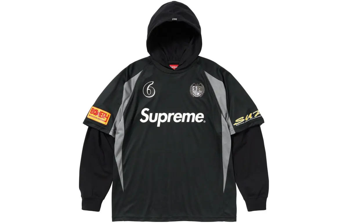 Supreme soccer hooded jersey