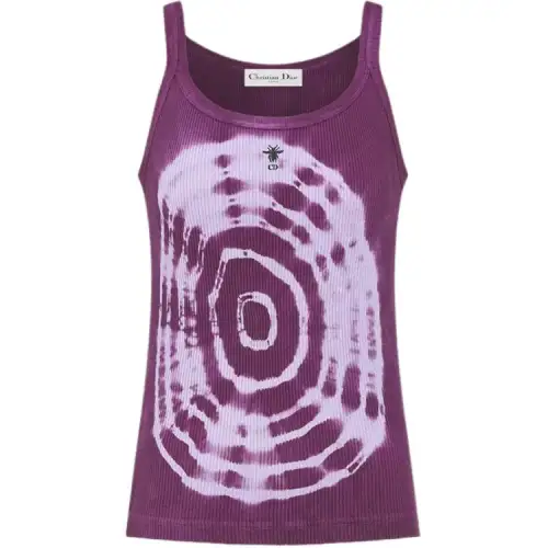 DIOR Tank Tops Women's Purple Crew Neck Moderate Other