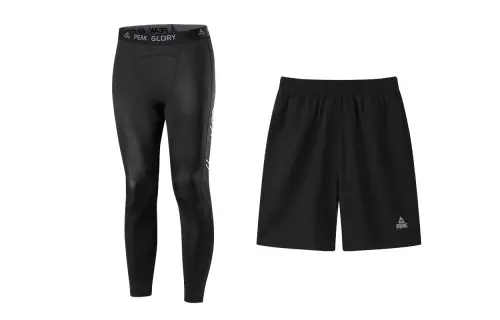 PEAK Sports Pants Unisex Black Tight Pants+Sports Shorts Thin
