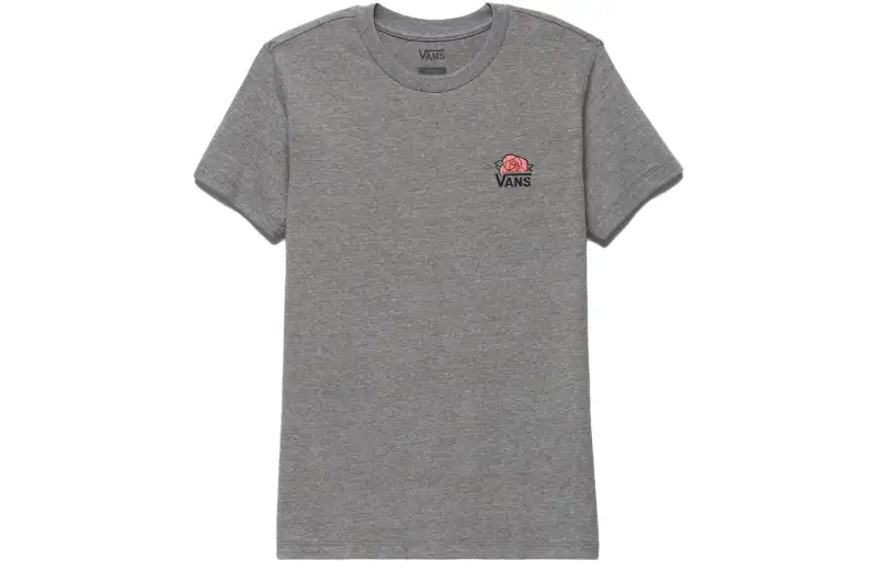 Vans T Shirts Women's Gray Crew Neck Moderate Straight Fit