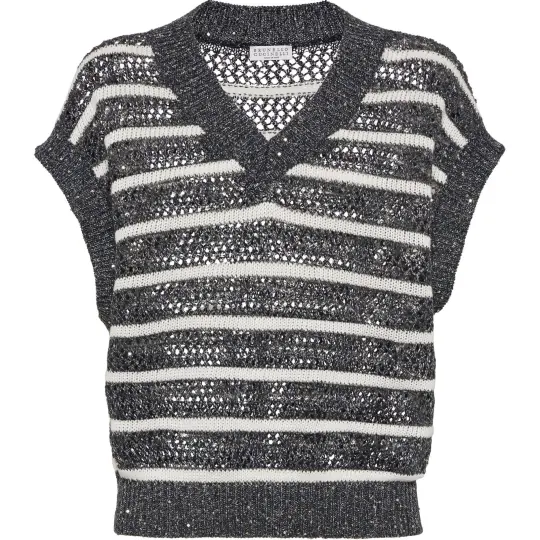 Brunello Cucinelli V Neck Knitted Vest