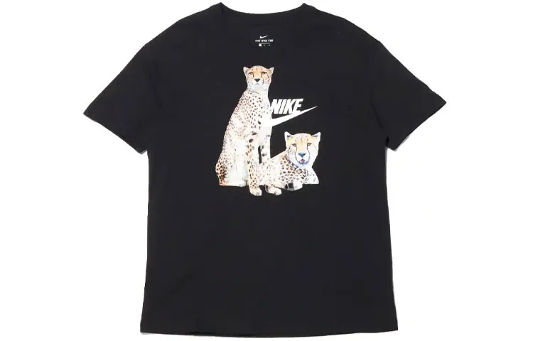 Nike T-Shirts Women's Black Crew Neck Moderate Straight Fit