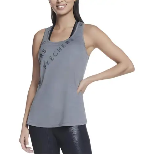 Skechers GO DRI SWIFT Comfortable Soft Moisture Wicking Tank Top Women's Gray