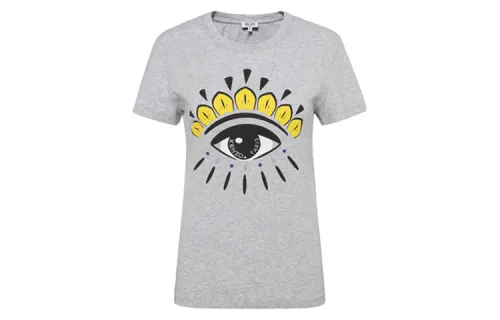 KENZO T Shirts Women's Light Gray Crew Neck Moderate Straight Fit