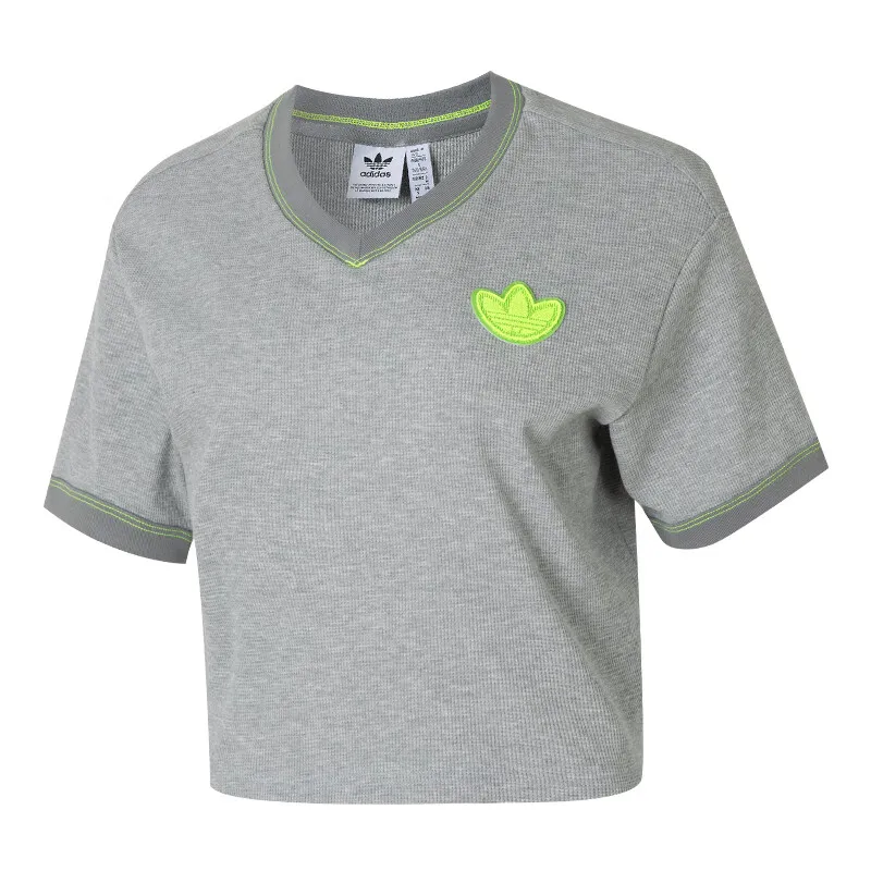 adidas originals Women'ss Cropped Short-Sleeve T-Shirt Gray