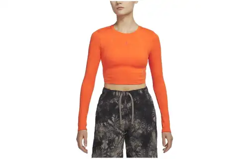 Jordan Crop Tops Women's Red Crew Neck Moderate
